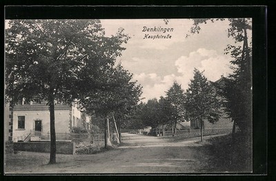 Postcard Denklingen, Main Street 