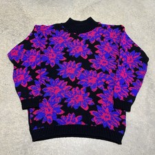 Vintage 90  s Spunky Acrylic Metallic Pullover Women  s Sweater Multicolor M/L