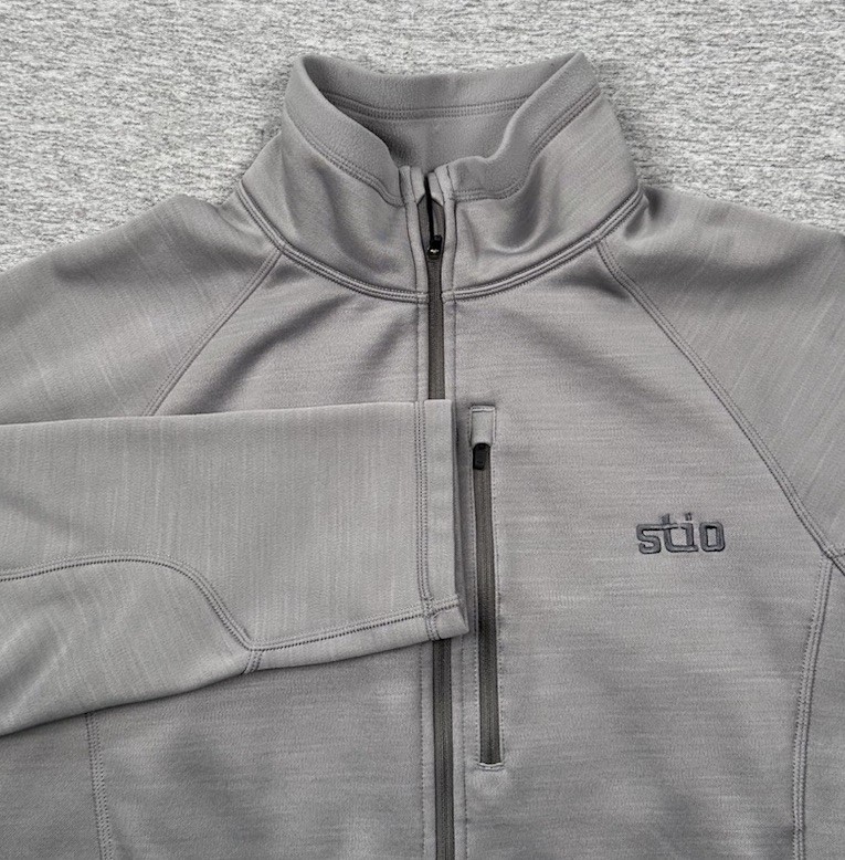 Stio Pullover Mens Large Gray Gannett Peak Half Zip Fleece Outdoor Hiking
