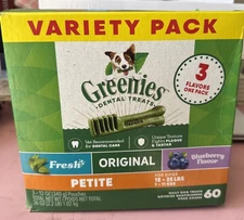Greenies Petite Natural Dental Care Dog Treats, 36 Oz. Variety Pack