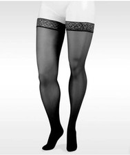 Juzo Soft Thigh High, Full Foot, Silicone Band, 12-16mmhg Size: 2 Black - 5000