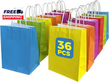 36 Pack Gift Bags with Handle 8.2" 3.1" 5.9" Paper Bags with Handles Bulk