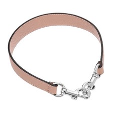 19.29 Inch PU Leather Short Bag Strap with Clasp, Pink, Silver Buckle