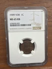 1909 VDB 1C Lincoln Wheat Cent NGC MS 65 RB