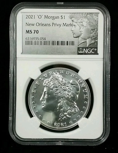 2021-O Privy $1 Morgan Dollar 100th Anniv. NGC MS 70 Silver Coin  Hazing 6777