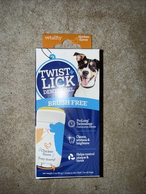 Vetality TWIST + LICK Brushless Dental Gel for Dogs, Cleans Teeth