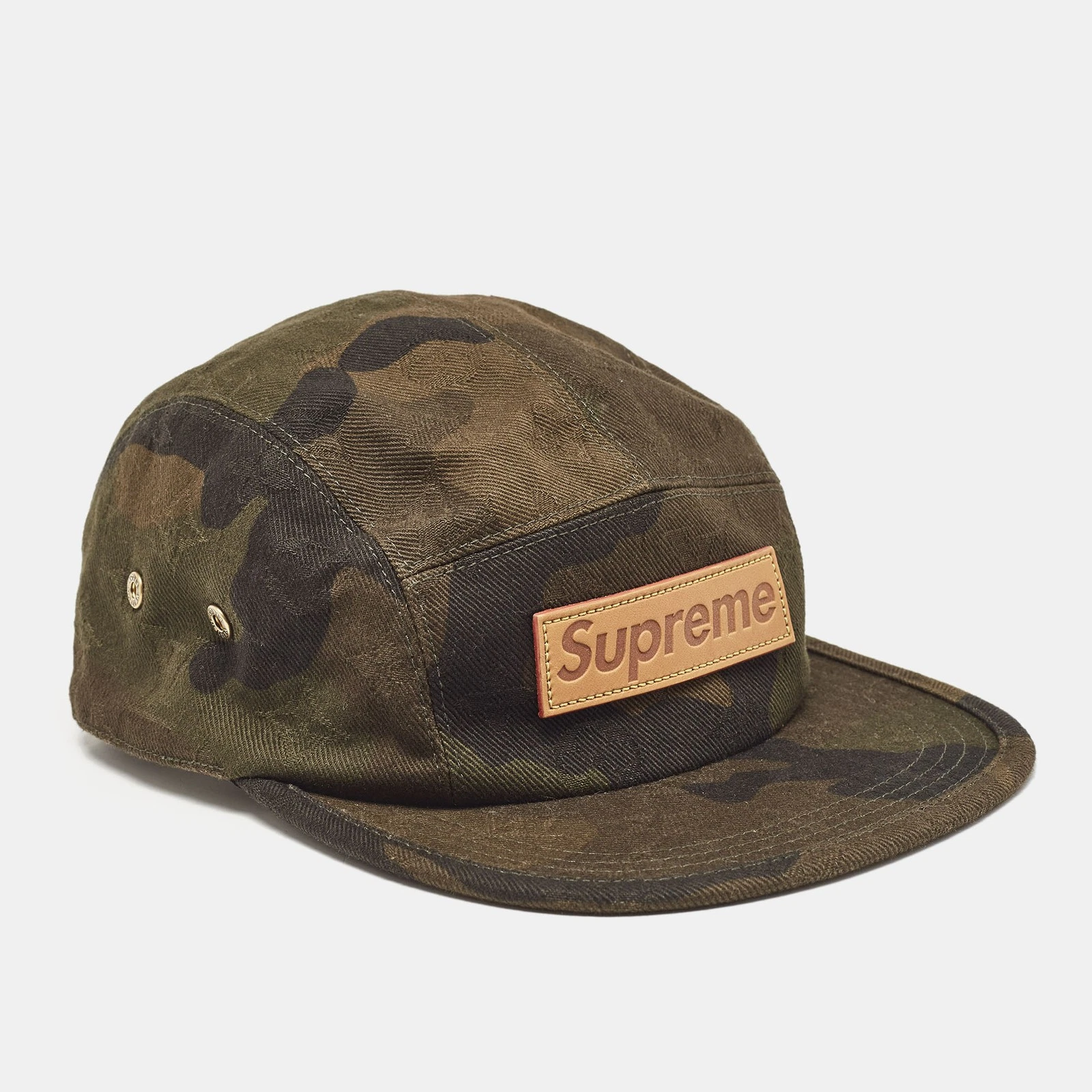 Casquette coton camouflage vert Louis Vuitton x Supreme taille 56