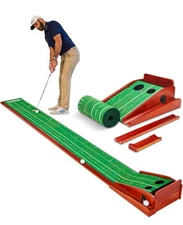 PERFECT PRACTICE Golf Putting Mat w/Auto Ball Return, Portable Mat 9'6" NEW