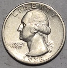 1936D Washington Silver Quarter. Nice XF