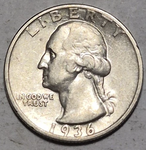 1936D Washington Silver Quarter. Nice XF