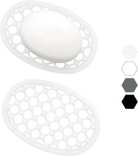 2 Pack Soap Dish for Shower, Non-Slip Silicone Bar Soap Holder with Efficient Dr