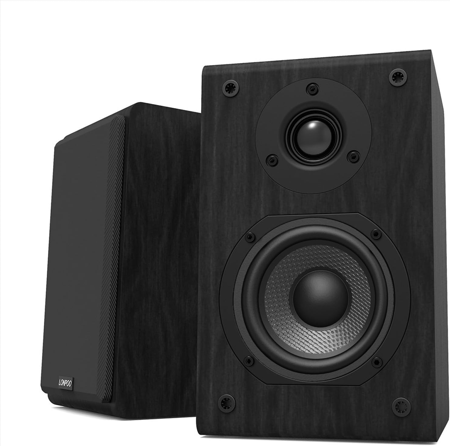 Coppia Diffusori Scaffale Lonpoo LP-42 Passivi Hi-Fi Legno 75W RMS