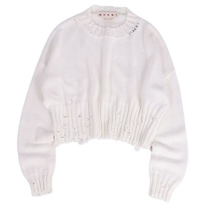 Marni Destroy Knit 2024 Sweater Pullover Distressed Cotton Top Used MOLO-0