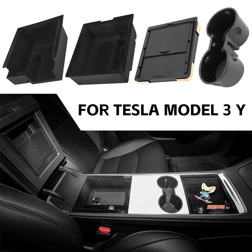 Console Organizer Tray Armrest Storage Drawer Box Holder for Tesla Model 3 Y