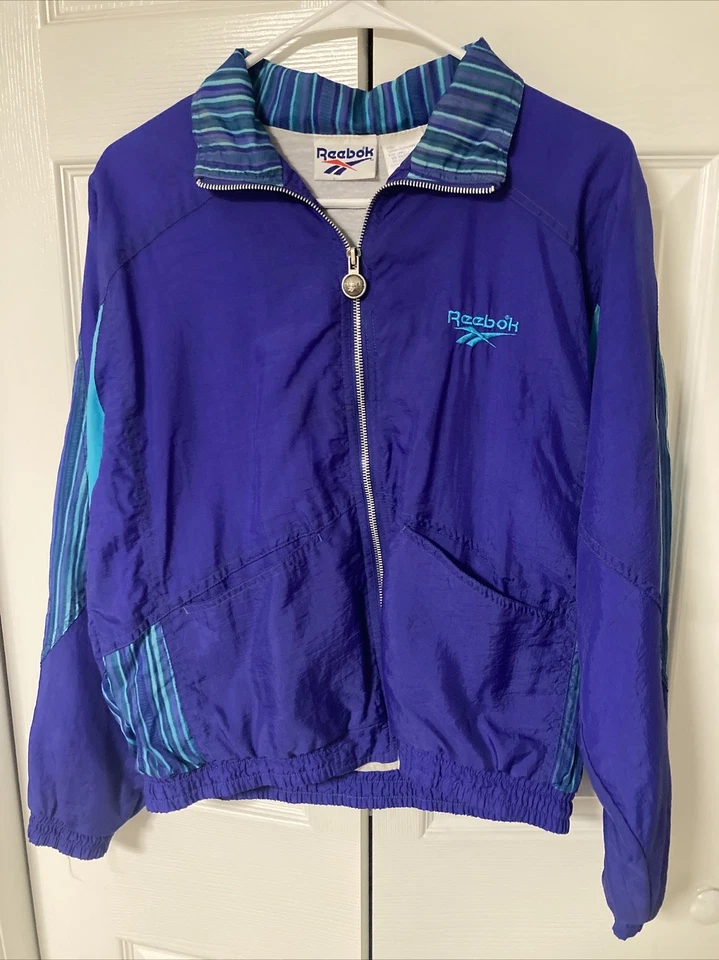 Conjunto de chándal/pantalones de chándal Reebok vintage años 90 púrpura cortavientos talla S *VER* Foto 2 de 4
