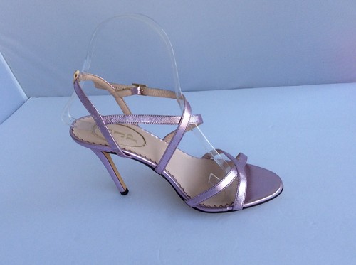 JSP Jessica Sarah Parker Purple Strappy Stilettos Heels Size 35.5 Italy $345. - Picture 6 of 10
