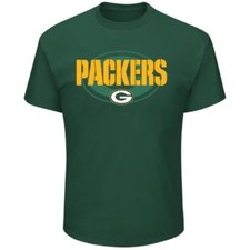 NFL Green Bay Packers Majestic Men's Pick Six T-Shirt - Green Large NEW U3