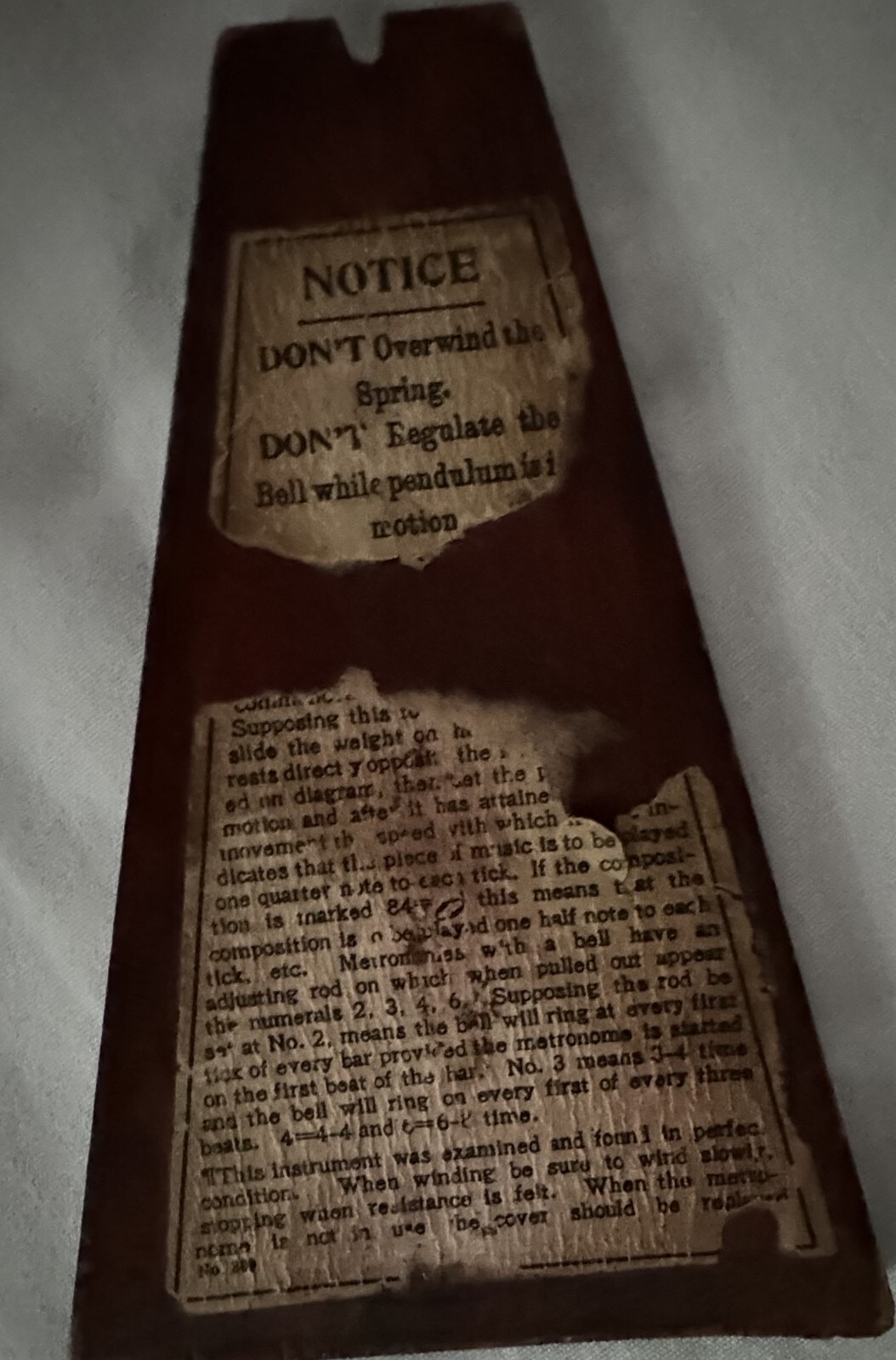 ANTIQUE FRENCH WOODEN METRONOME De MAELZEL PARIS FRANCE HOLLANDE 9