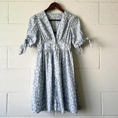 Vero Moda Blue Tie Short Sleeve V-Neck Button-Down Mini Dress Womens XXS |  eBay