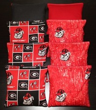 Cornhole Bean Bags made w GEORGIA BULLDOGS Fabric ACA Regulation UGA Game Toss