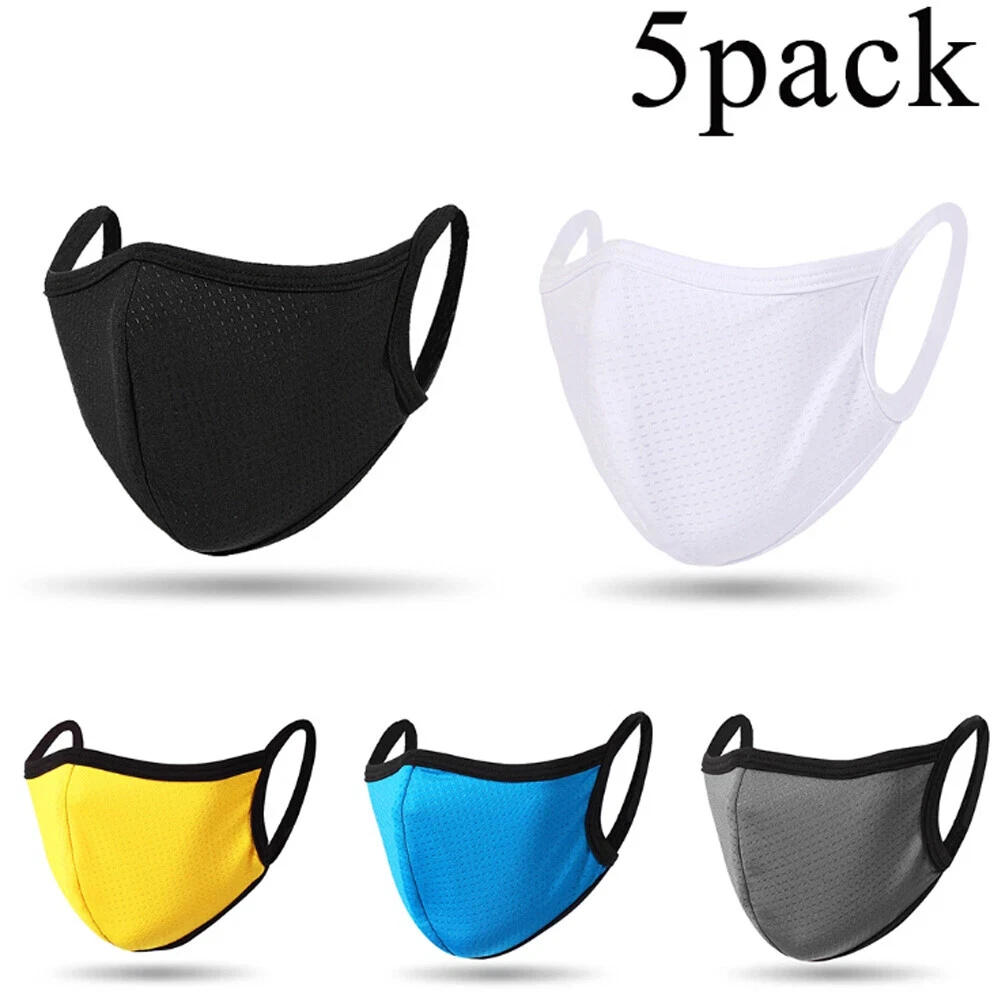 5PCS Sports Face Mask Washable Reusable Windproof Breathable Commuter Wear US