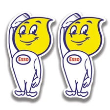 ESSO GASOLINE LOGO DECAL 2 Stickers Bogo Car Bumper Truck 2 for 1