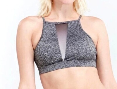 C & C California Womens Sports Bra Size Small Ombre Mesh Halter Style Athleisure