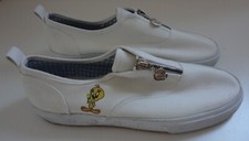 1999 Looney Tunes Tweety Bird Women's White Canvas Sneakers Shoes Size 9 EUC