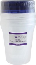 PH Clear Plastic Food Containers 32 oz, Screw-On Lids - 3 Pack