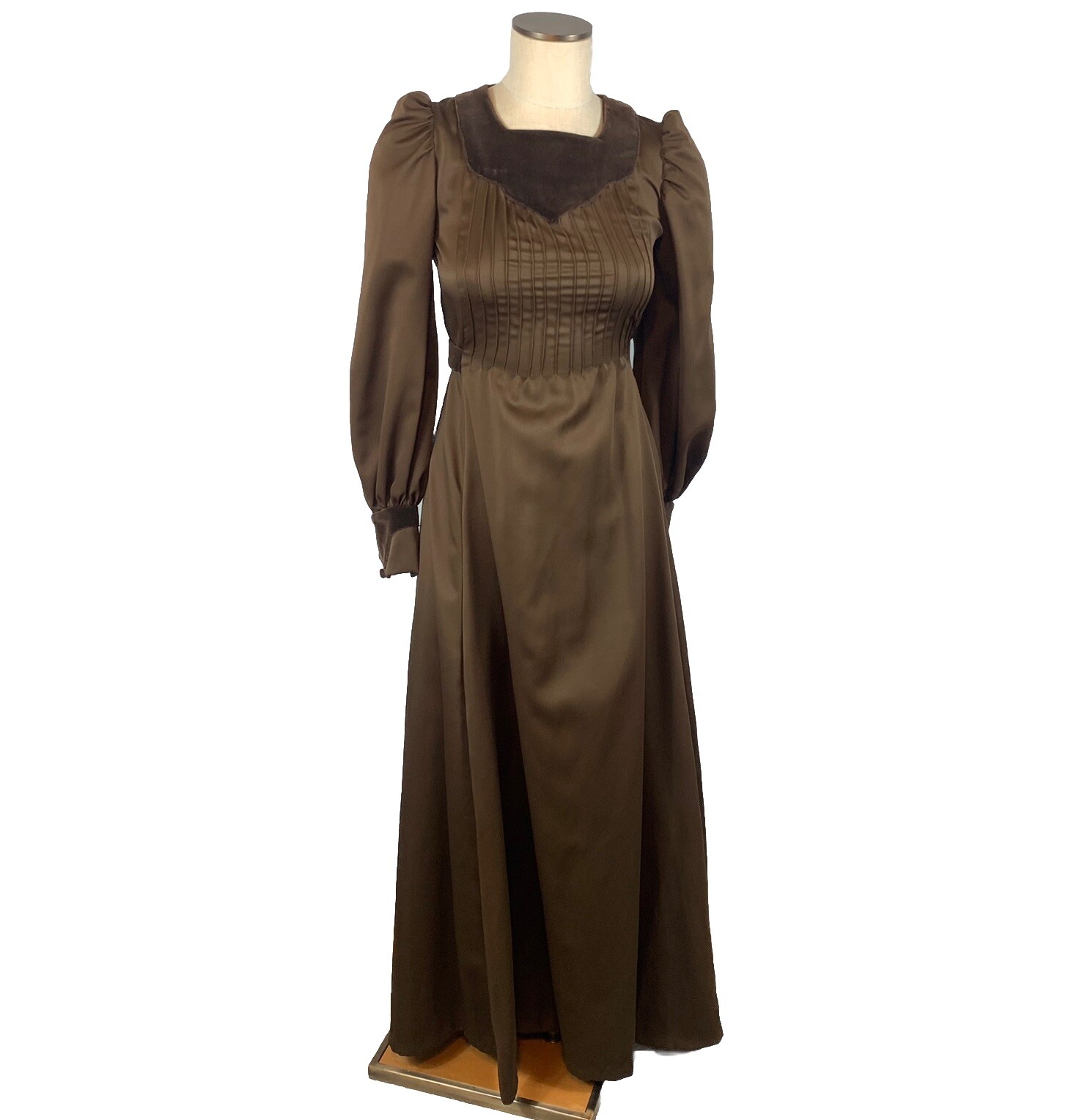 Phase II 70s Brown Knit Maxi Dress XS/XXS