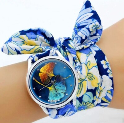 Armbanduhr Schal Motiv Kleeblätter Watch