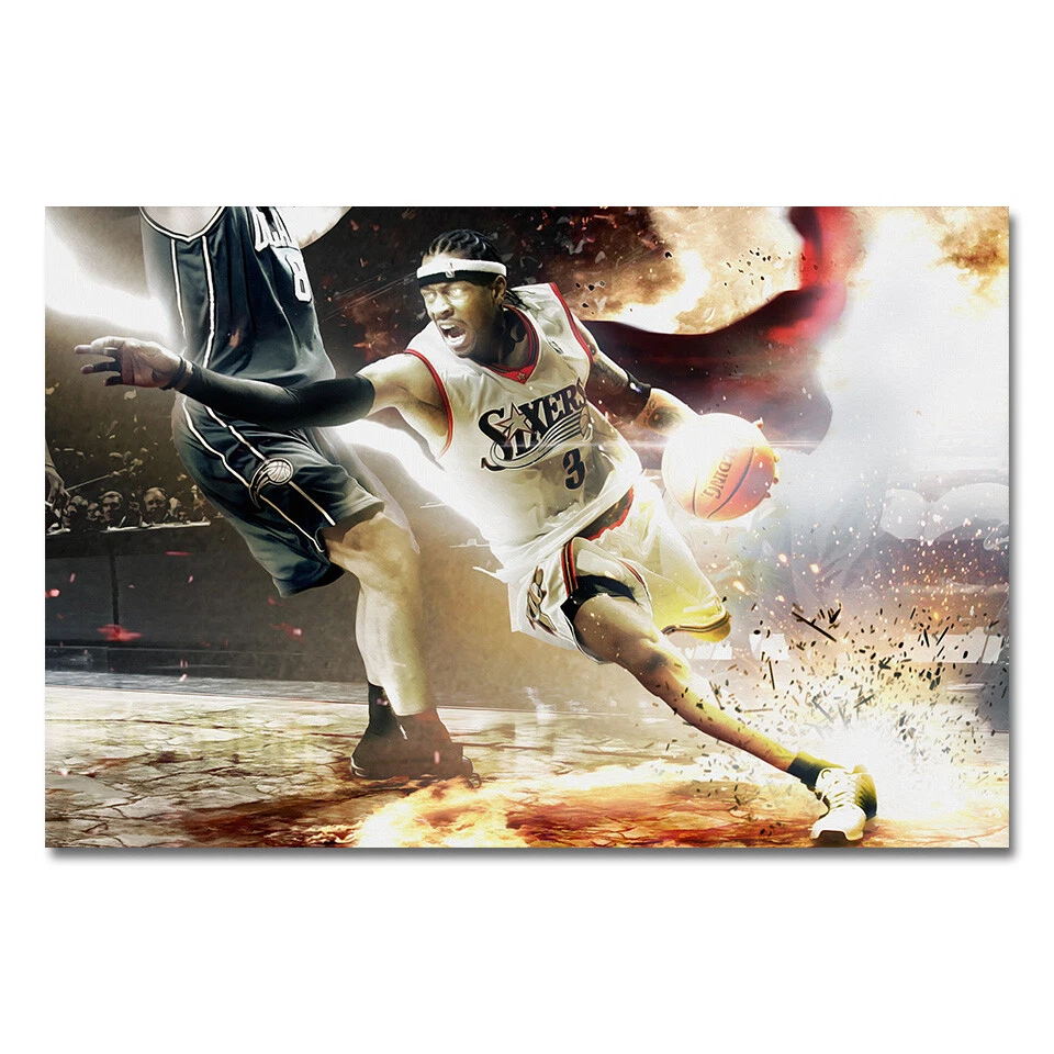Allen Iverson Basketball Star Poster Sports Picture Art Print Home Wall Decor