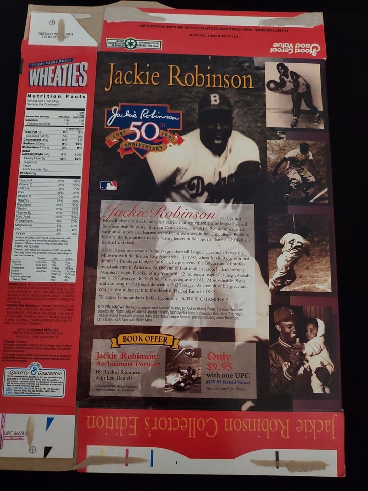 General Mills Wheaties Jackie Robinson Flat Box Collector's Edition eBay