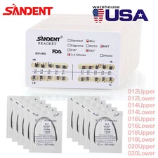 USA Dental Orthodontic Brackets Mini Roth/MBT 022 Hooks 345/10Size Arch Wires