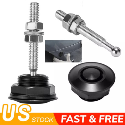 2X Push Button Quick Release Hood Bonnet Pins Lock Clip Car Bumper Latch Kit