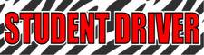 STUDENT DRIVER Zebra Stripes, bumper, red and black, sticker, girl, Caution
