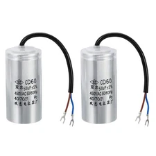 CD60 Run Capacitor 2 Pack 500uF 450VAC 2 Wires 5% Tolerance 50/60Hz Motor Sta...