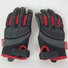 Hyper Tough Men's Large Simulated Leather Performance Gloves Red/Black
