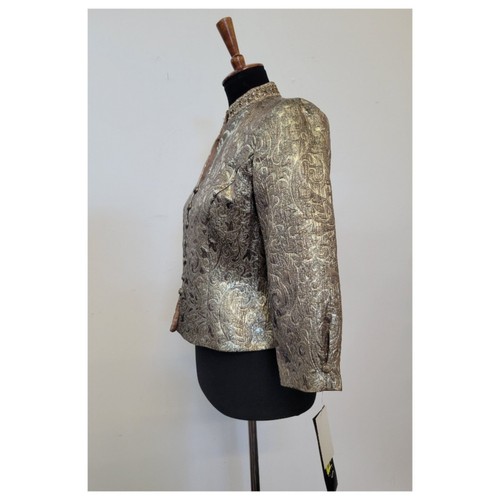 New Jr. Nites by Caliendo Metallic Gold Fitted Dress Jacket - Picture 4 of 8