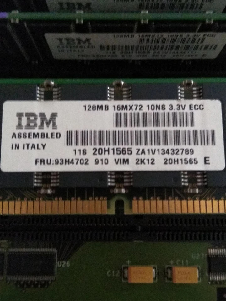 Lots of 2x IBM pServer 128M (16Mx72) 10ns 3.3v ECC memory PN 93H4702/PN 20H1565 - Image 2 of 3