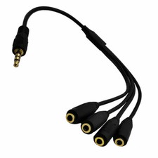 3.5mm TRRS 4Pole to 4 x 3.5mm TRRS Stereo Audio Extesion Cable - 0.3m