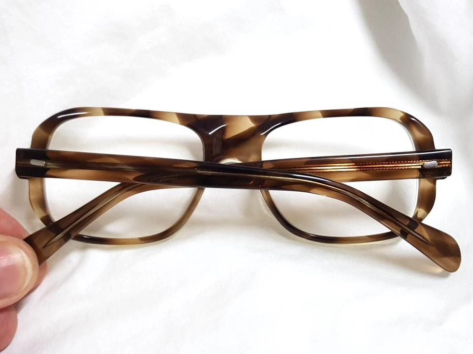 VTG RARE MENS FRAMES LE STAR LESTAR SIR SQUARE SUNGLASSES EYEGLASSES BROWN NICE - Image 4 of 4