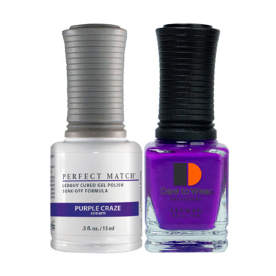 LeChat Perfect Match Gel Polish + Nail Lacquer - PMS277 Purple Craze 0.5oz
