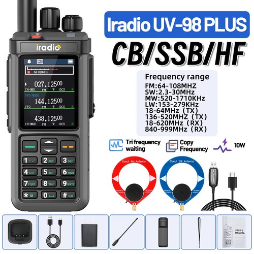 UV-98 PLUS Multi Band 10W Cross Band Repeater 2,4" duży ekran Walkie Talkie Nowy - Zdjęcie 10 z 34