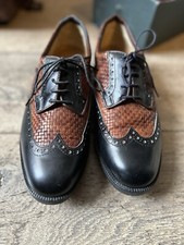 Superbes Chaussures Golf Nebuloni Taille 42 En cuir tressé et noires, État Neuf