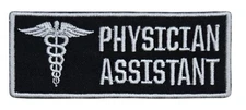 Physician Assistant Caduceus Embroidered Medical Name Tag Iron on Patch 4" x 1.5
