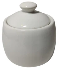 Sugar Bowl with Lid Threshold Target Porcelain 2014 White Round Rim Jar SEE