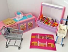 Vintage 1991 Barbie Supermarket Grocery Store Playset #7573 Incomplete w/Extras