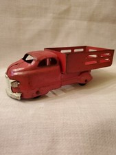 Vintage Wyandotte or Marx Pressed Steel Toy Stake Body Dump Truck 1930s