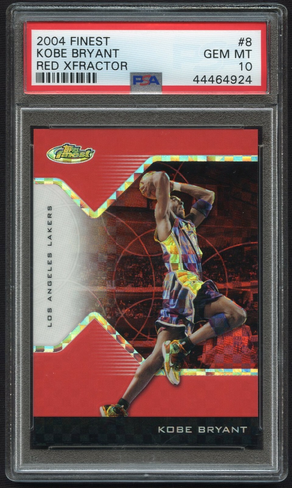 2004 Finest Topps Kobe Bryant #8 Red XFractor #/99 PSA 10 Gem Mint - Pop 8!